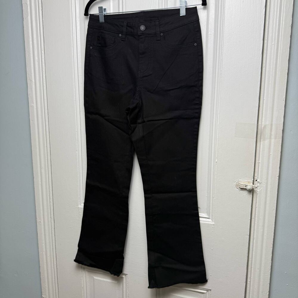 Belle by Kim Gravel TripleLuxe Twill Flare Jeans Womens Size 4 Black Pants